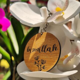 Bismillah Wooden keyring