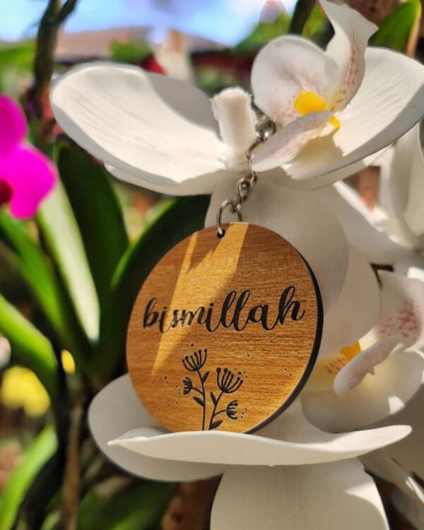 Bismillah Wooden keyring