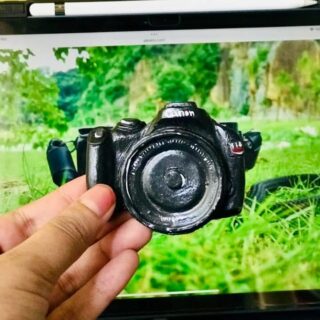 Camera marble stone fridge magnet