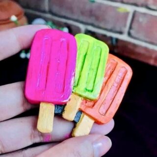 Ice cream marble stone fridge magnet
