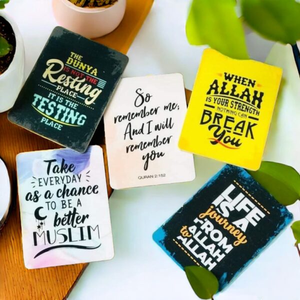 Islamic Quotes Written Acrylic Fridge Magnets Set - Image 3