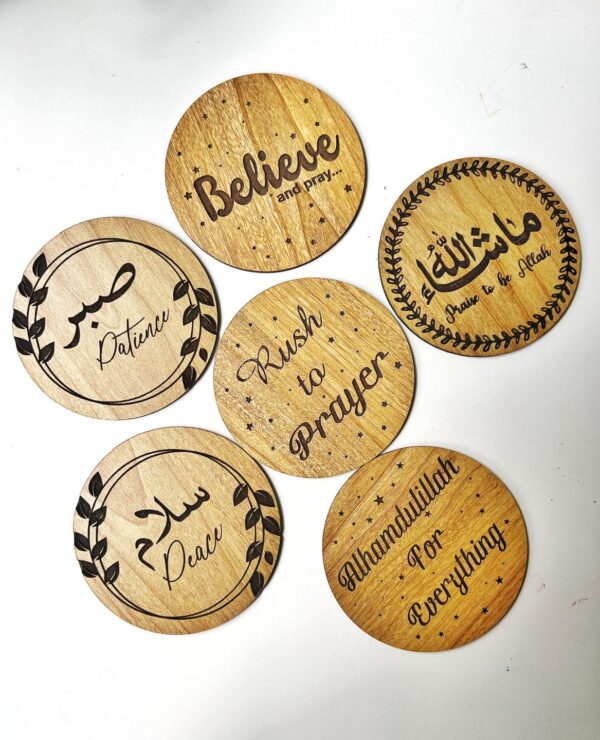 Islamic Wooden Coaster Set