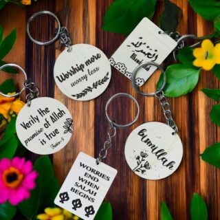 Islamic Wooden keyring Set