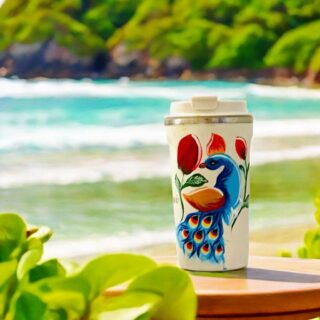 Hand Painted White Sipper