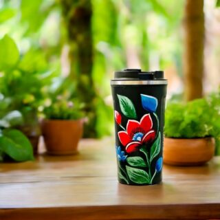Hand painted sipper black