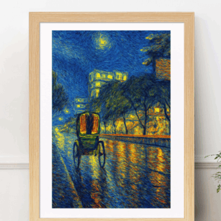 Midnight Dhaka Rickshaw Digital Painting