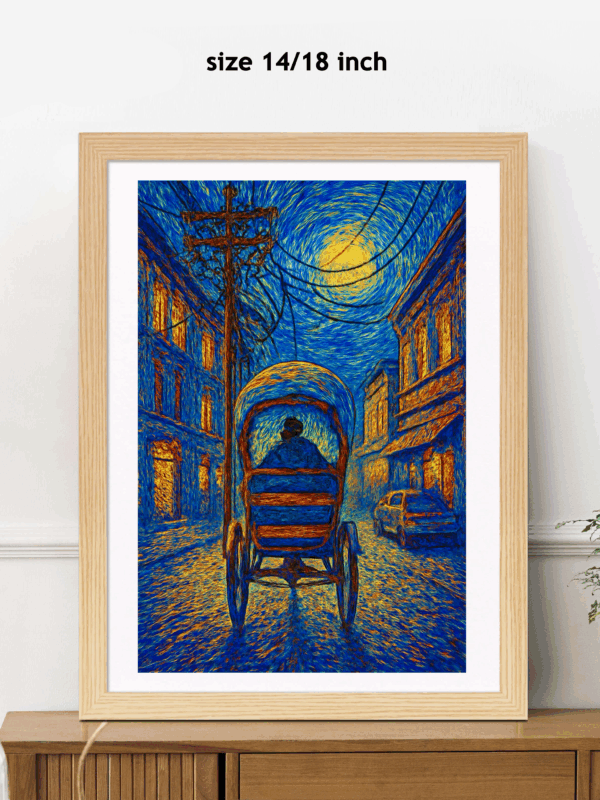 Starry Night Rickshaw Digital Painting