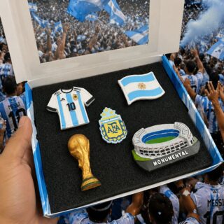 Celebrate Argentina and Lionel Messi with this premium fridge magnet. A perfect football souvenir, collectible gift, and decorative accessory for fans.